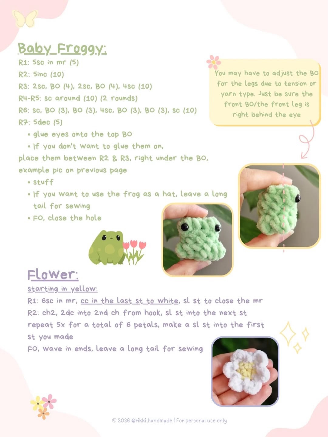Free Crochet Pattern for Lovely Froggies by Rikki Handmade