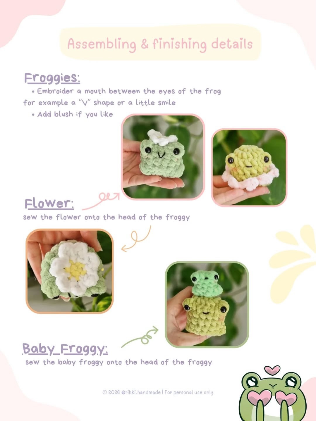Free Crochet Pattern for Lovely Froggies by Rikki Handmade