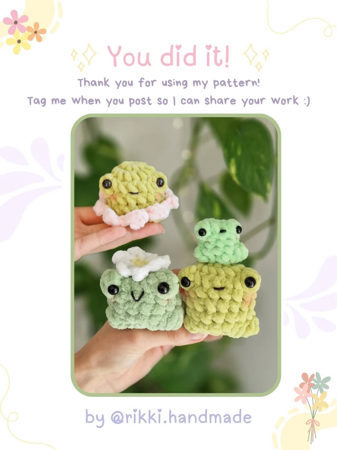 Free Crochet Pattern for Lovely Froggies by Rikki Handmade