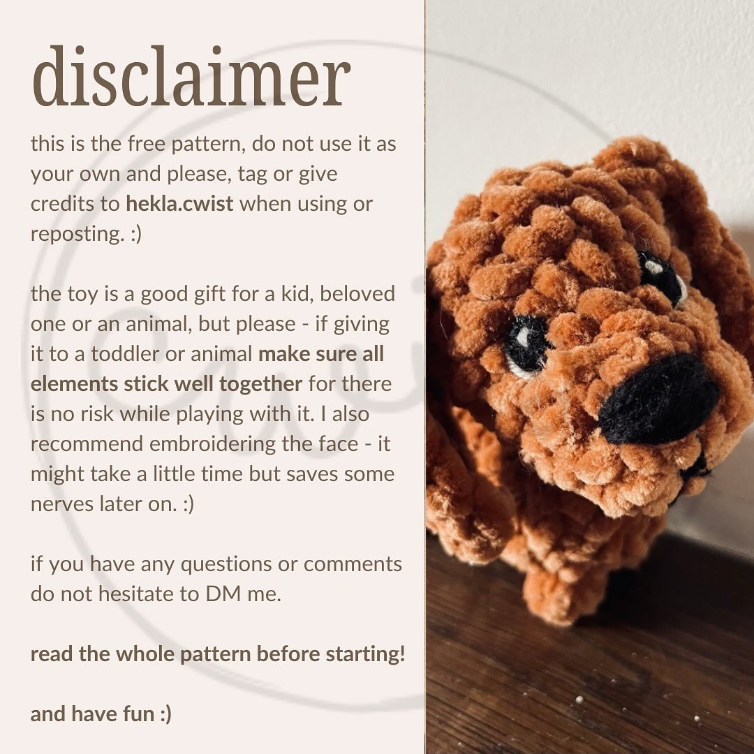 Free Crochet Pattern for Low Sew Mini Dachshund Toy