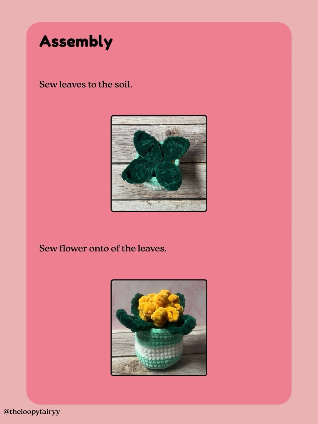 Free Crochet Pattern for Marigold Plant in Pot with Yellow Flower and Green Leaves