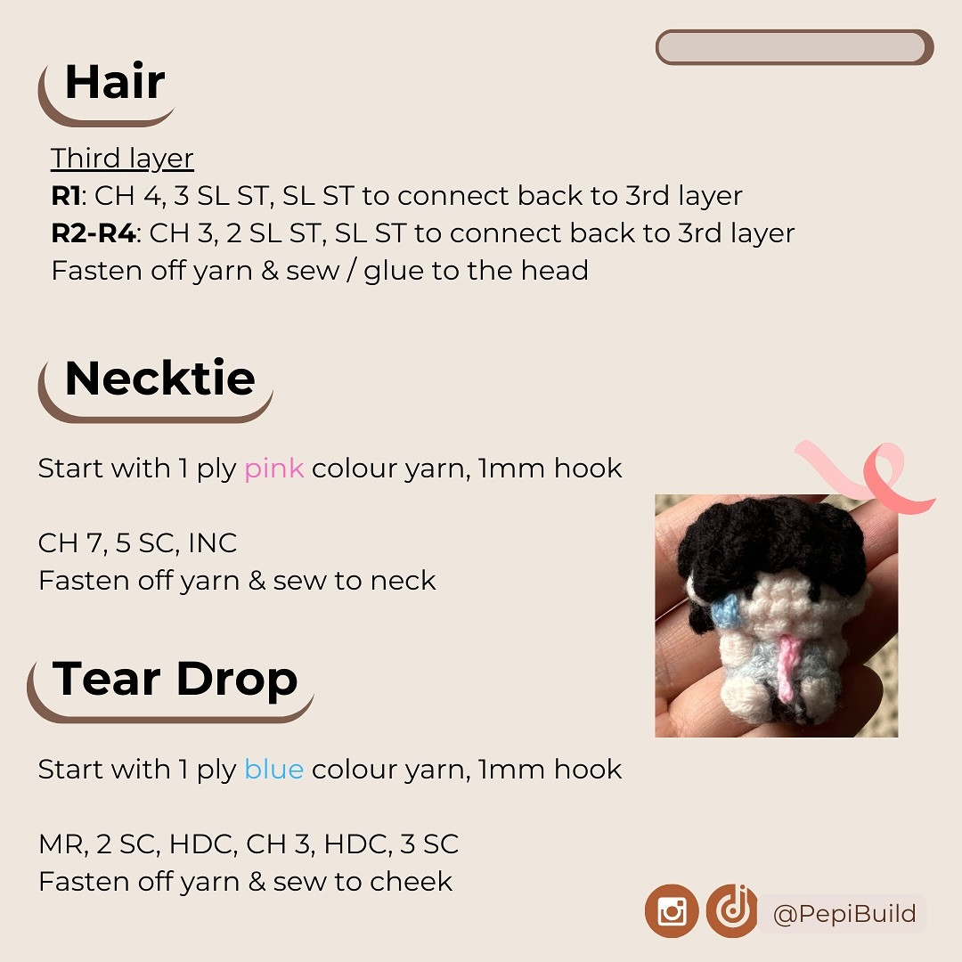 Free Crochet Pattern for Mini Hao Amigurumi Doll