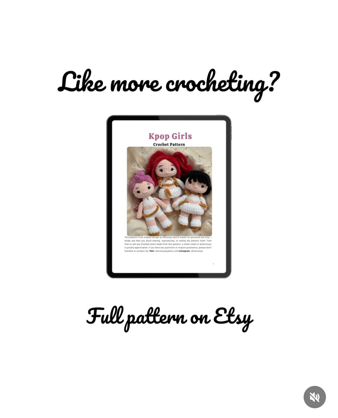 Free Crochet Pattern for Mira K-Pop Girl Amigurumi Doll with Red Hair and White Outfit