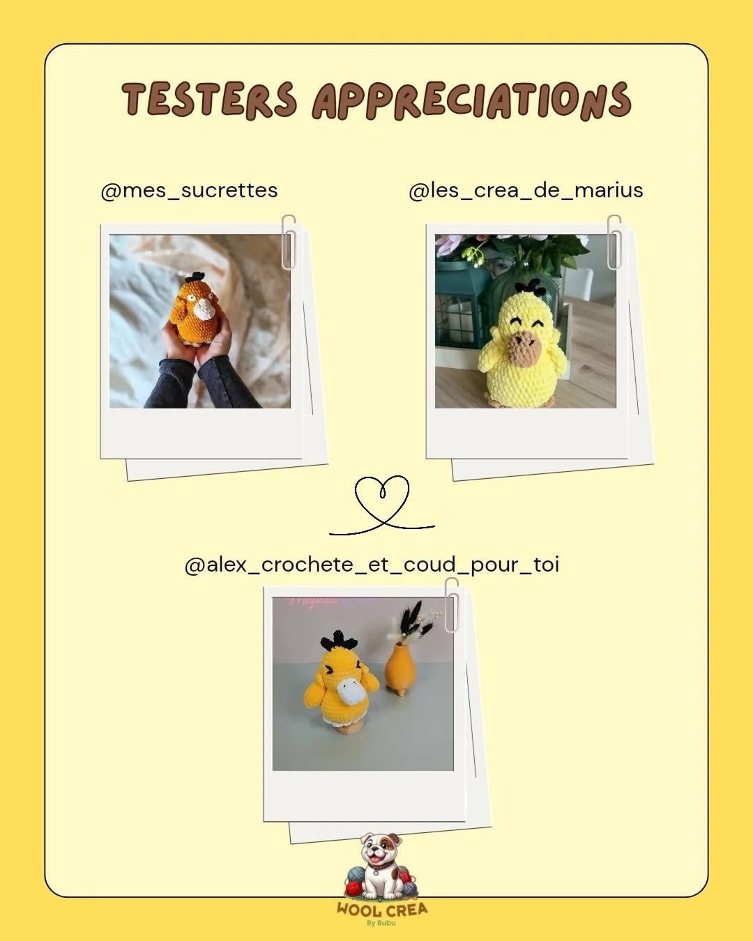Free Crochet Pattern for Psyduck Amigurumi Doll by Wool Crea By Bubu