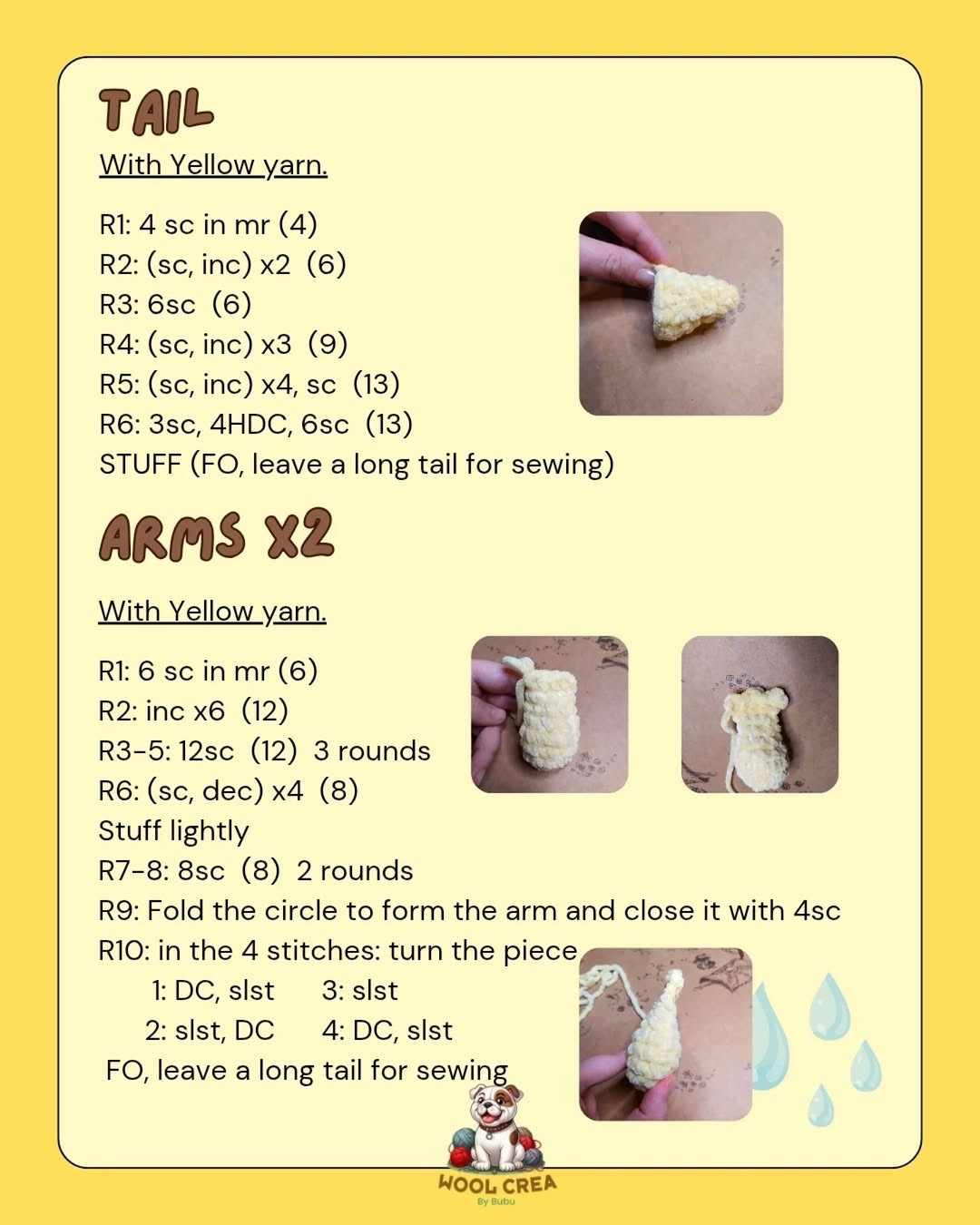 Free Crochet Pattern for Psyduck Amigurumi Doll by Wool Crea By Bubu
