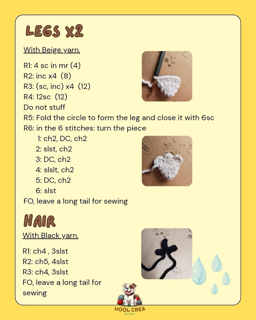 Free Crochet Pattern for Psyduck Amigurumi Doll by Wool Crea By Bubu