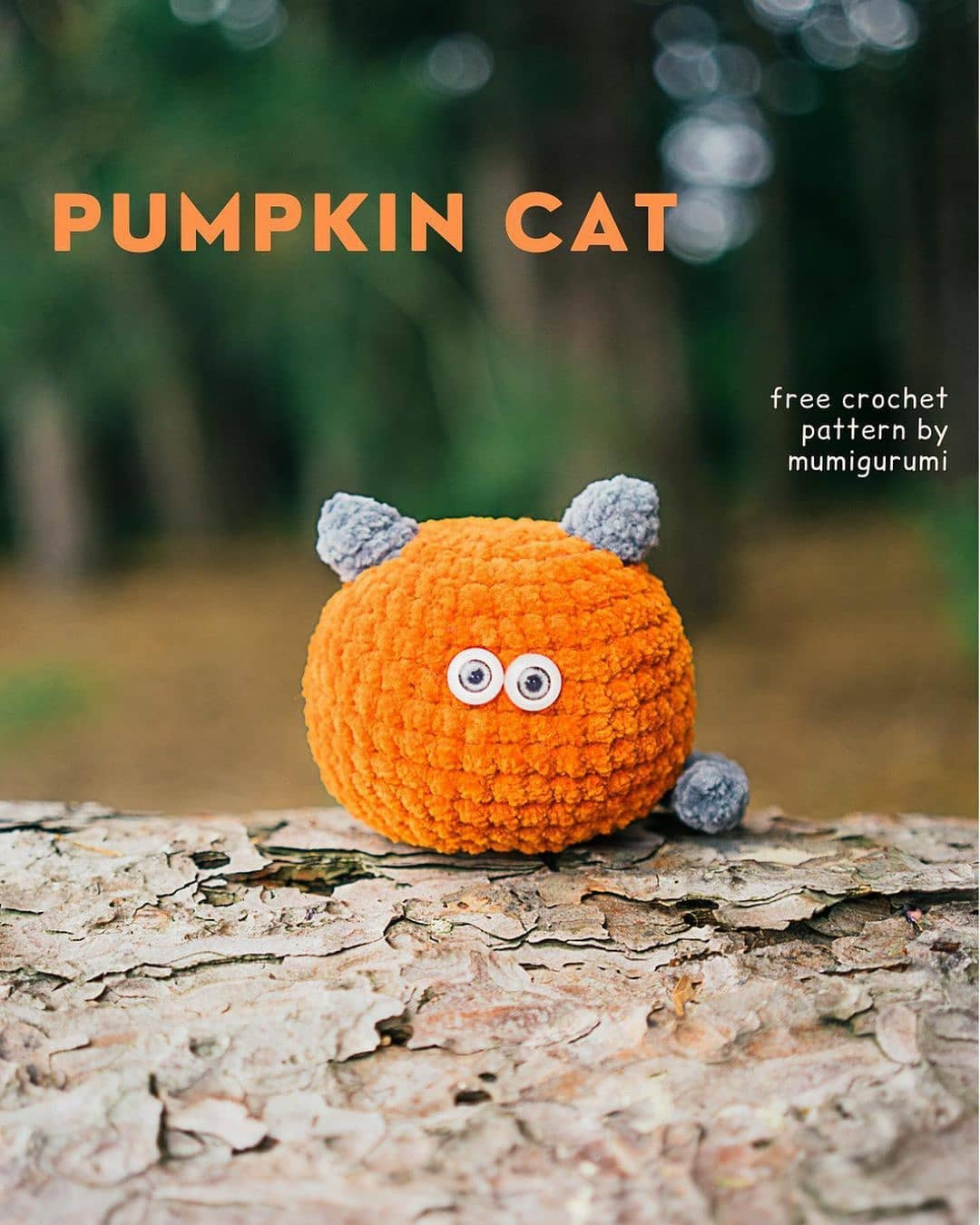 Free Crochet Pattern for Pumpkin Cat Amigurumi by Mumigurumi