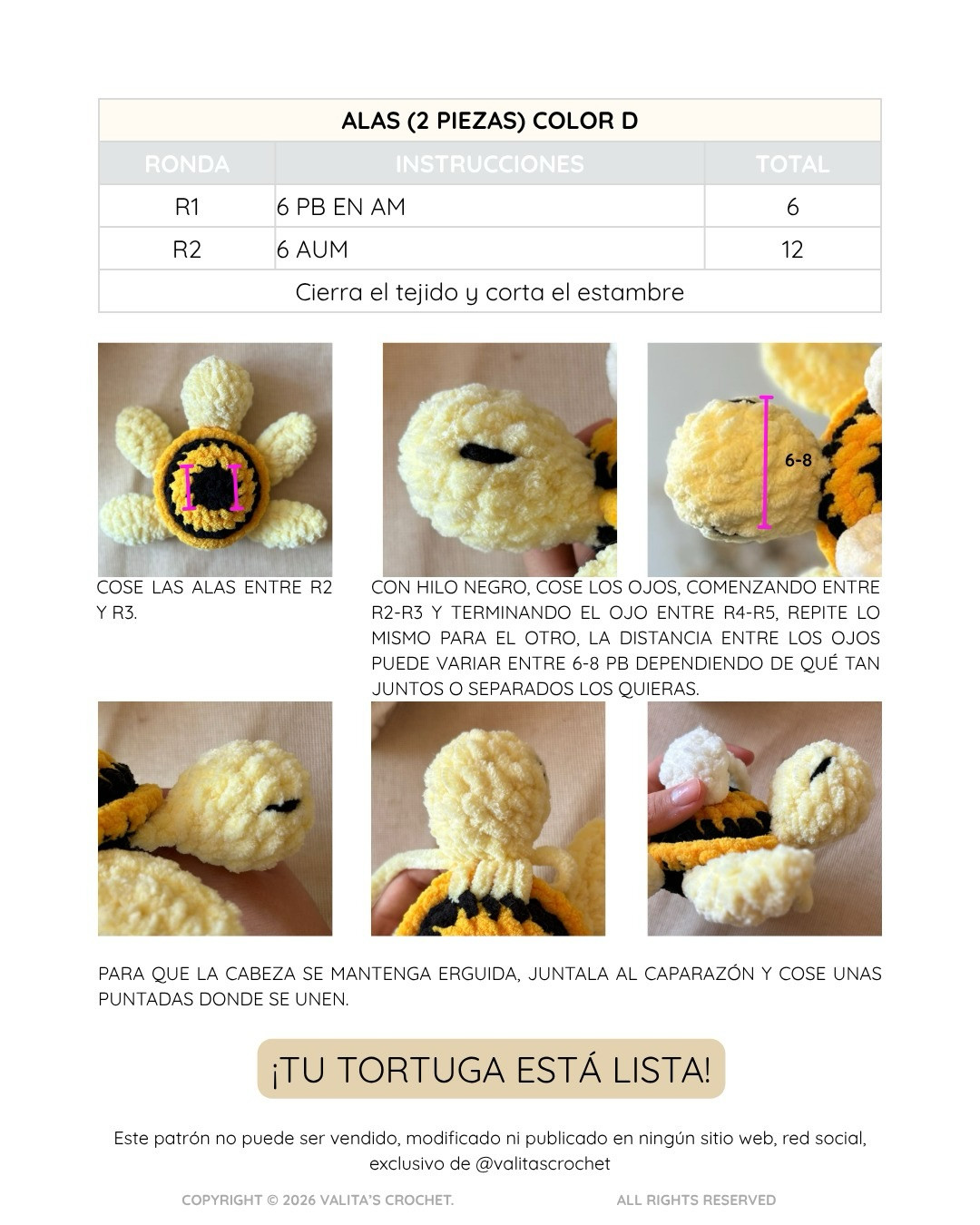 Free Crochet Pattern for Tortubeja Amigurumi Doll in English and Spanish by ValitasCrochet