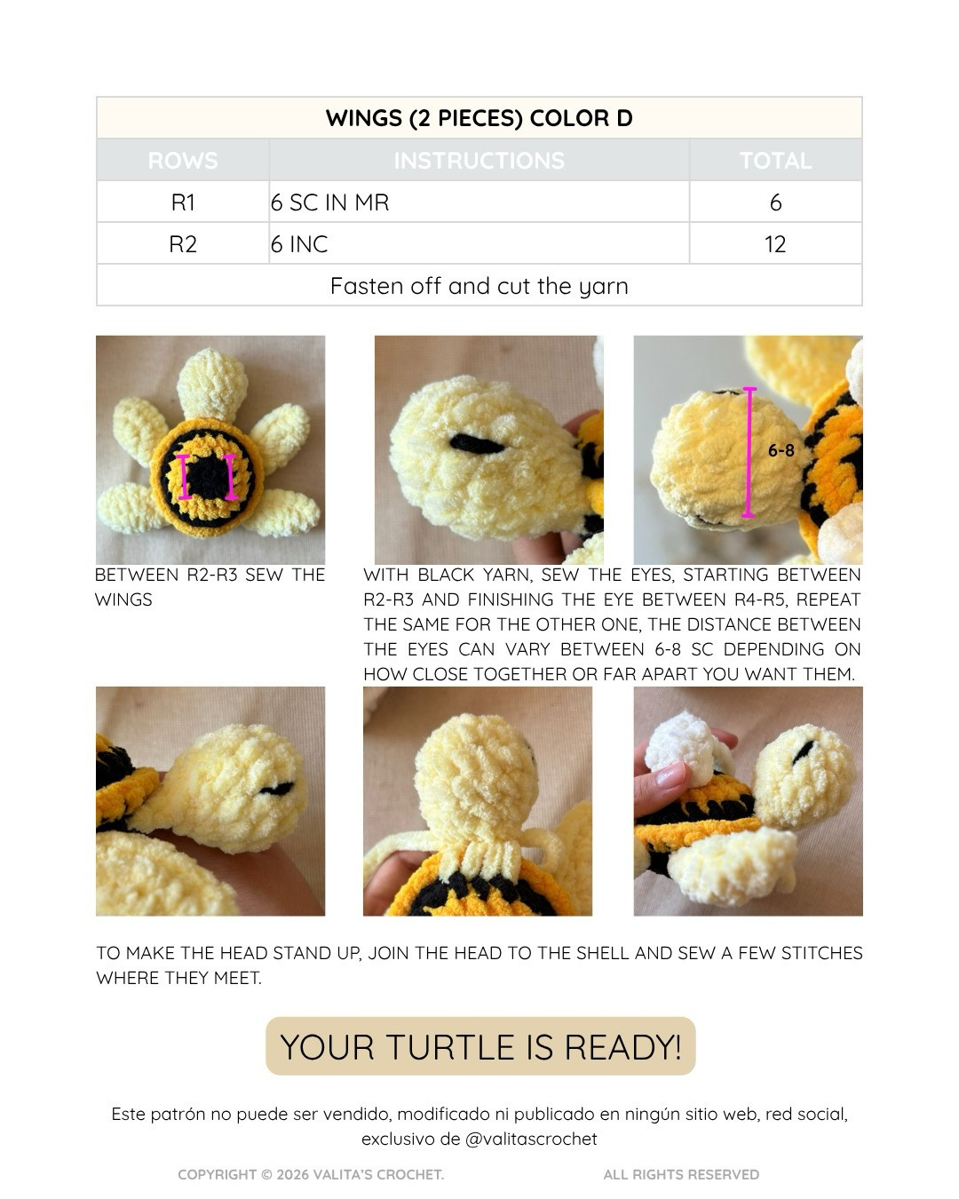 Free Crochet Pattern for Tortubeja Amigurumi Doll in English and Spanish by ValitasCrochet