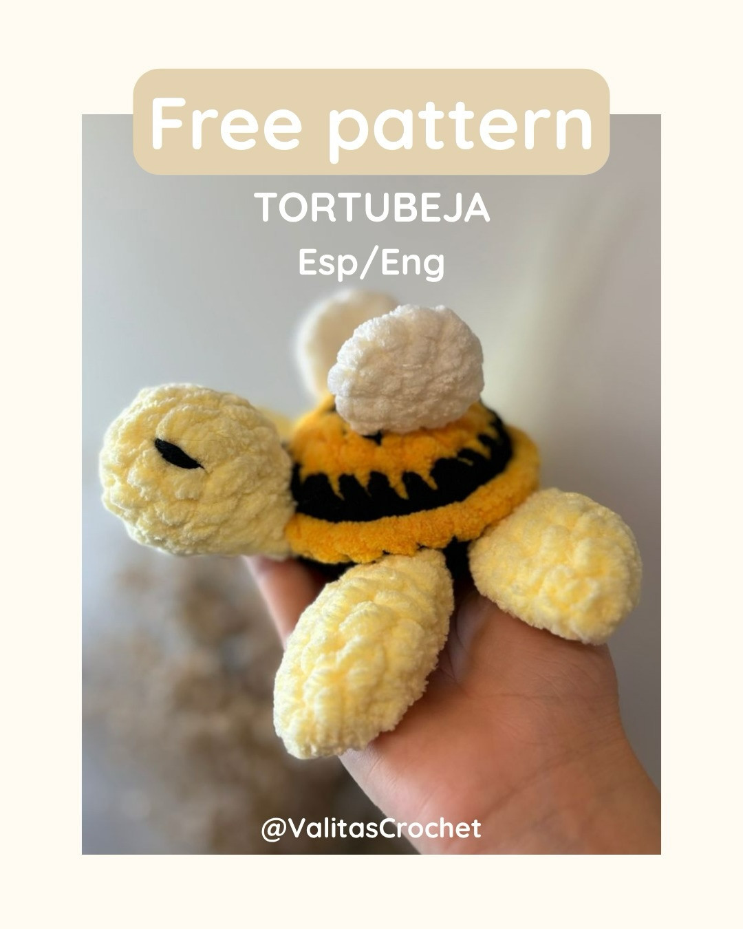Free Crochet Pattern for Tortubeja Amigurumi Doll in English and Spanish by ValitasCrochet