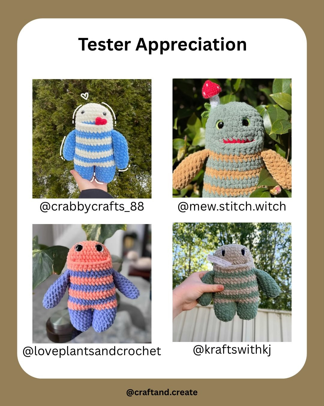 Free Crochet Pattern for Worry Monster Amigurumi Doll