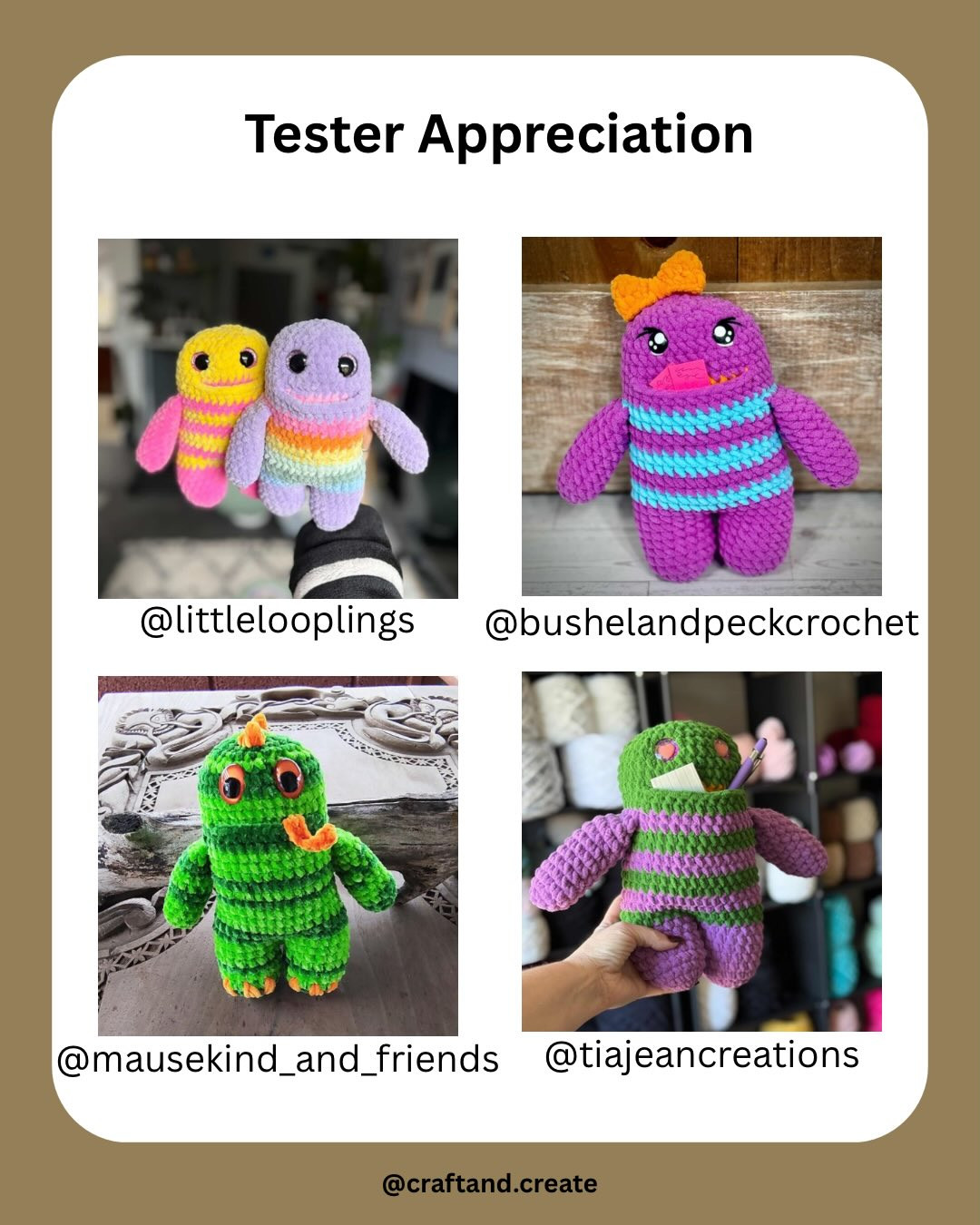 Free Crochet Pattern for Worry Monster Amigurumi Doll