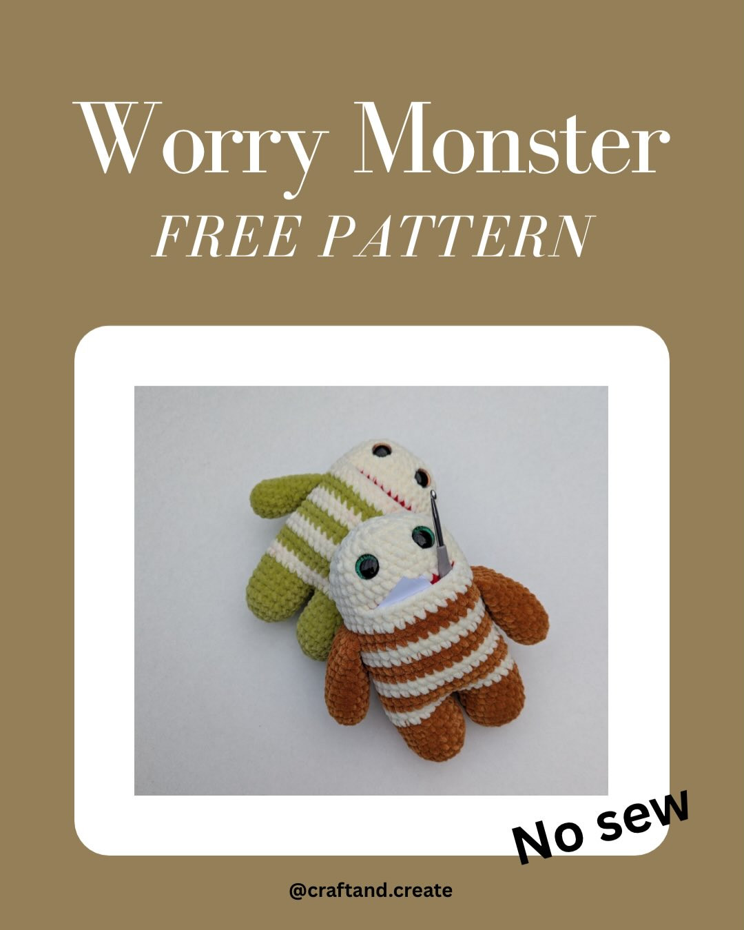 Free Crochet Pattern for Worry Monster Amigurumi Doll