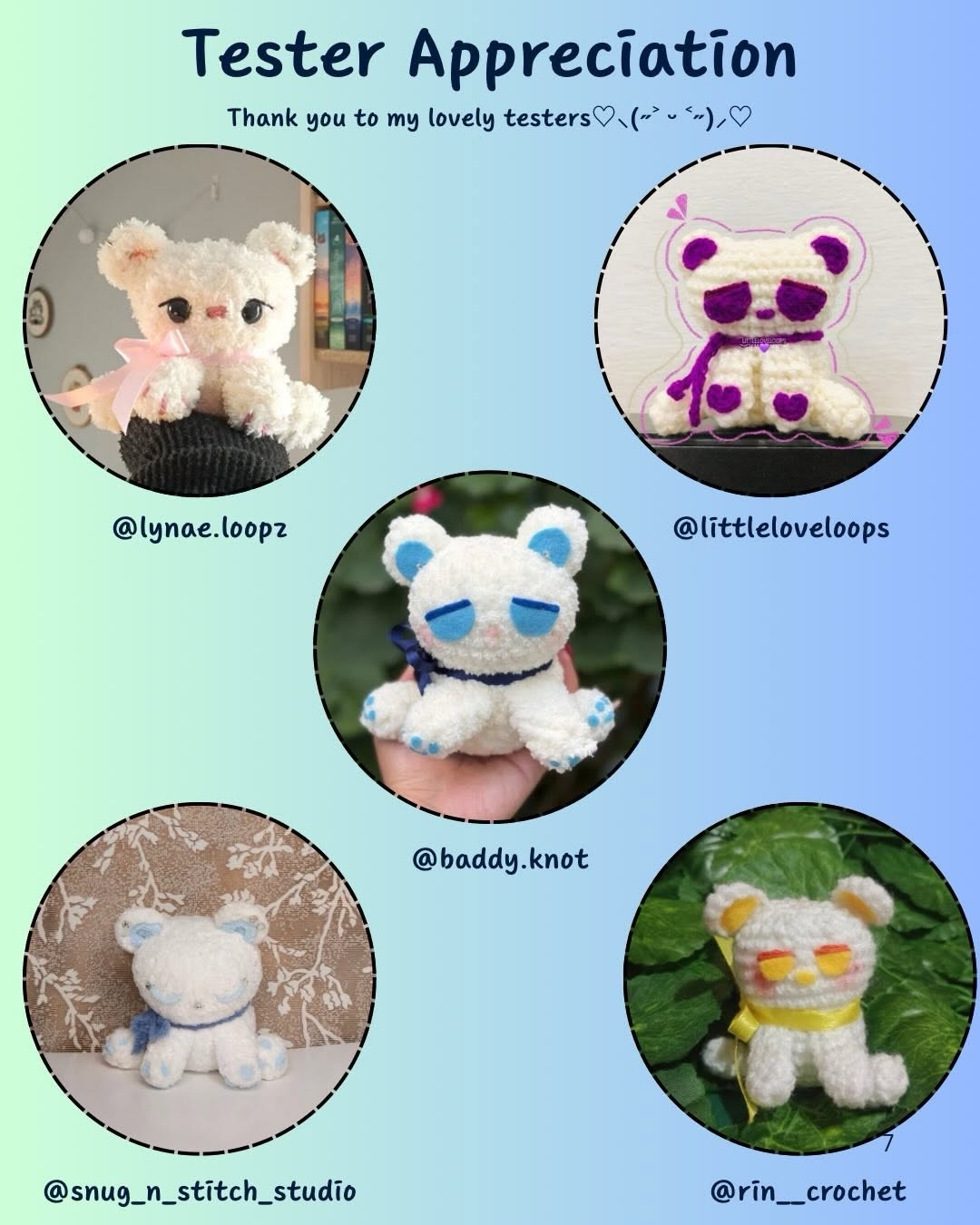 Free Crochet Pattern: Gloomy Bear with Faux Fur Yarn and Blue Details