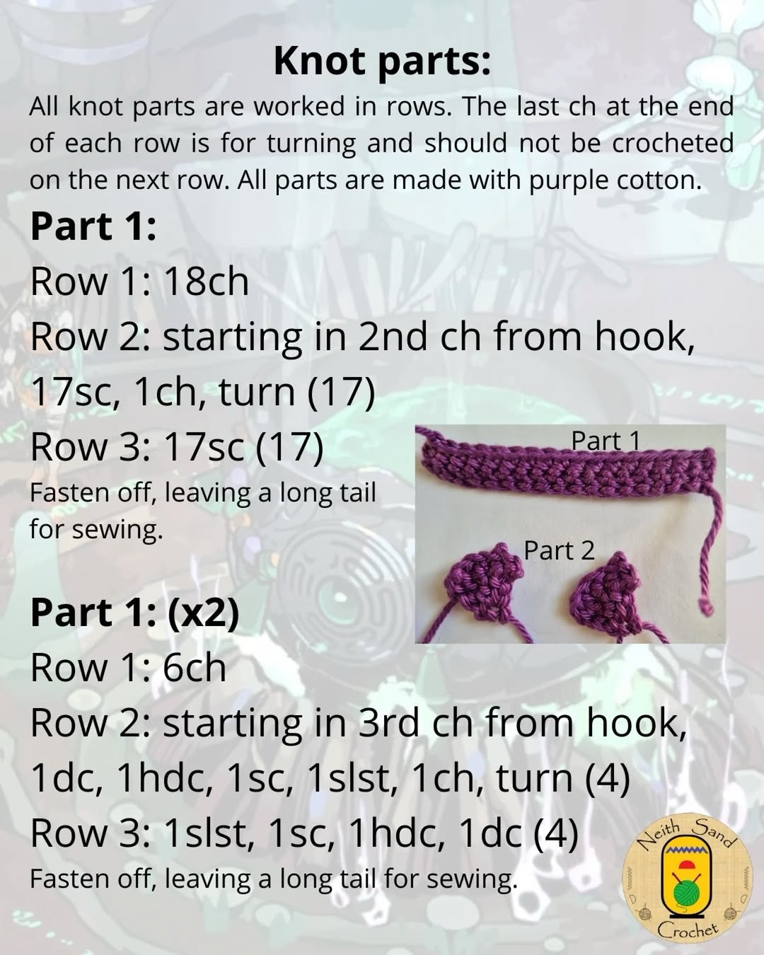 Free Crochet Pattern: Hades Inspired Nectar Vial with Purple Bow and Orange Body