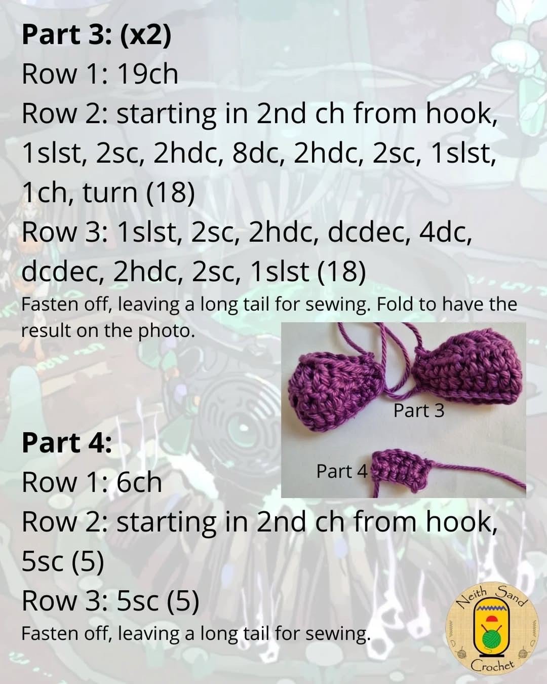 Free Crochet Pattern: Hades Inspired Nectar Vial with Purple Bow and Orange Body