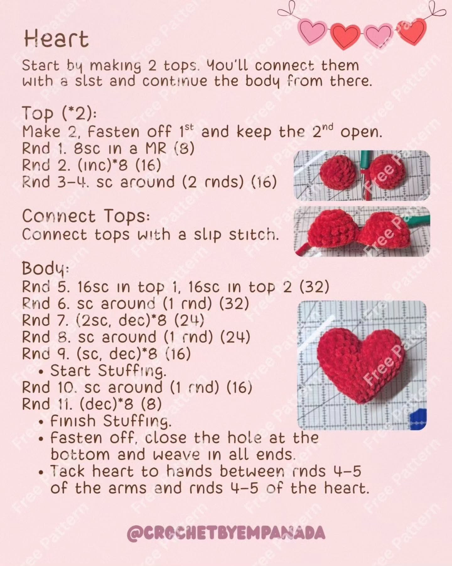 Free Crochet Pattern: Harold the Heart Bear with Red Heart