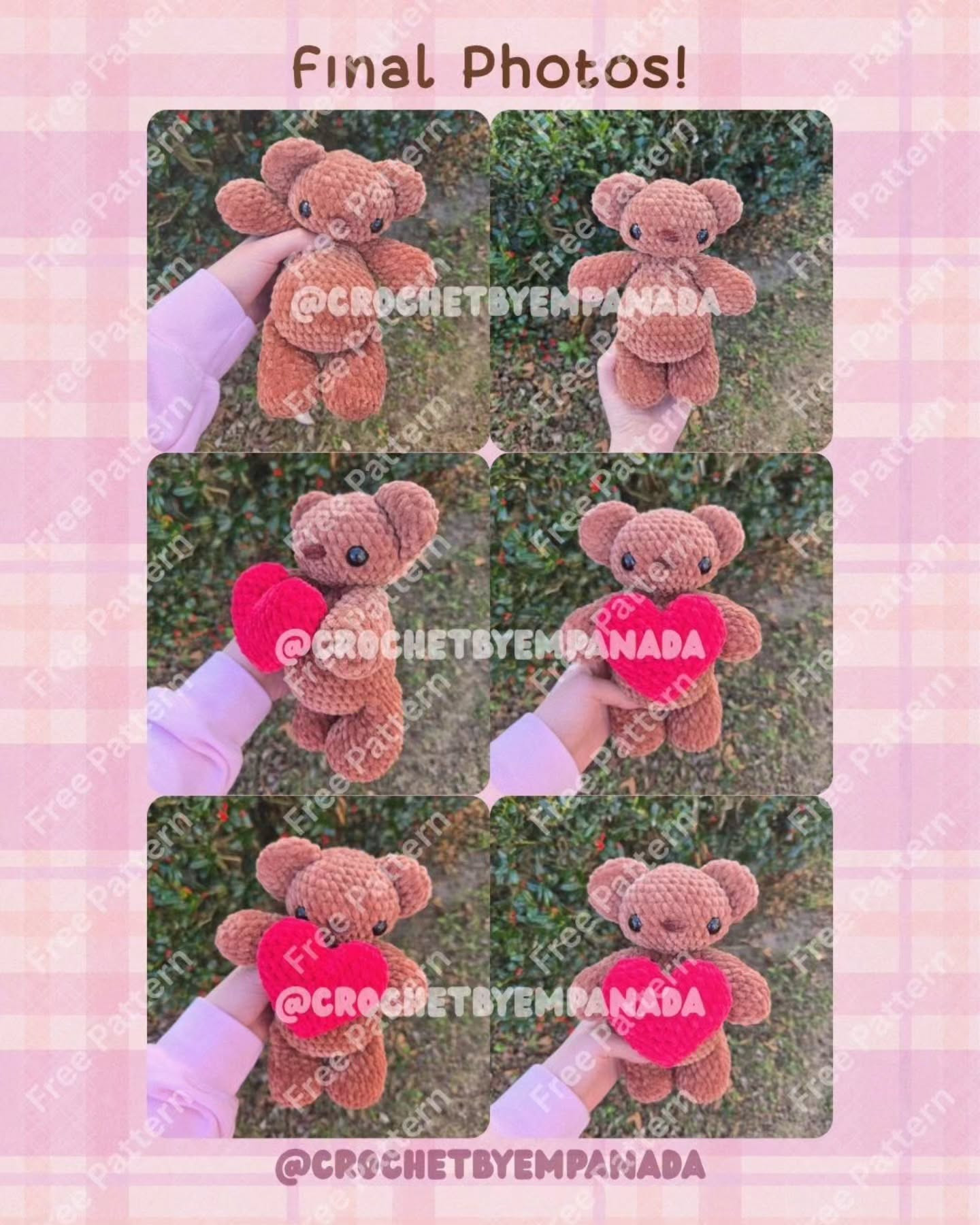 Free Crochet Pattern: Harold the Heart Bear with Red Heart
