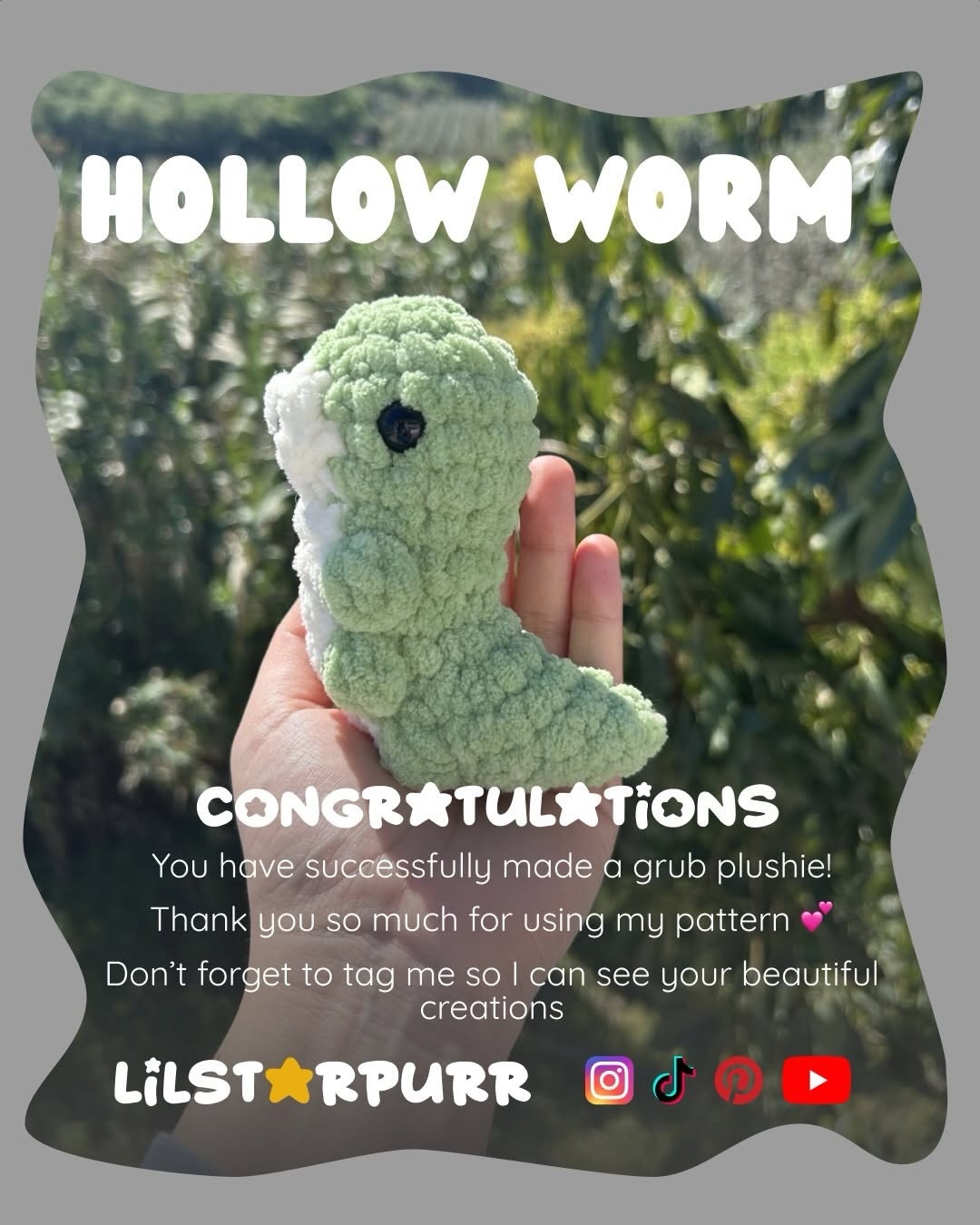 Free Crochet Pattern: Hollow Worm Amigurumi by Lilstarpurr