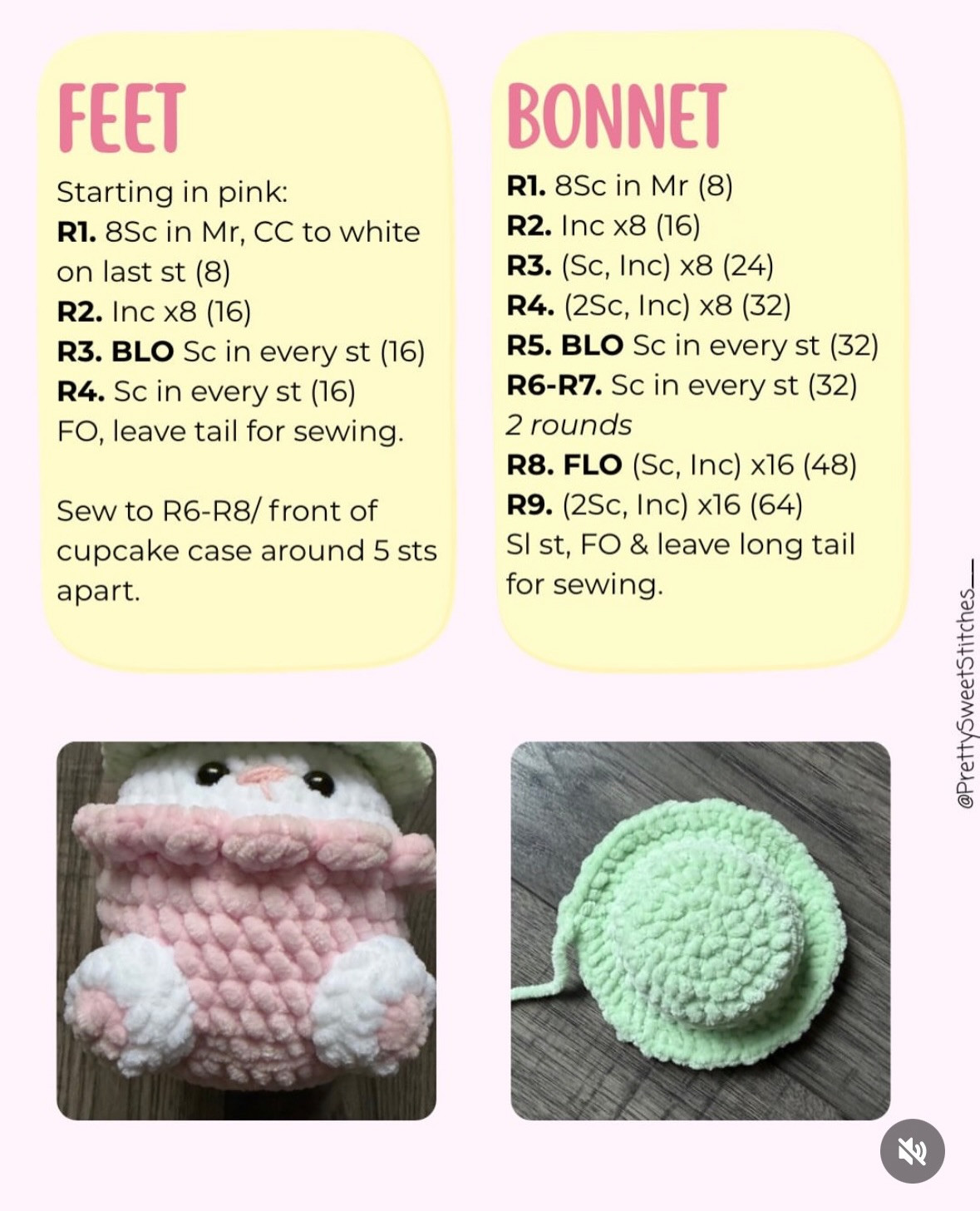 Free Crochet Pattern: Hoppy Easter Cupcake Amigurumi Bunny Doll