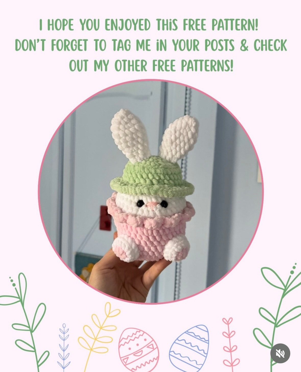Free Crochet Pattern: Hoppy Easter Cupcake Amigurumi Bunny Doll