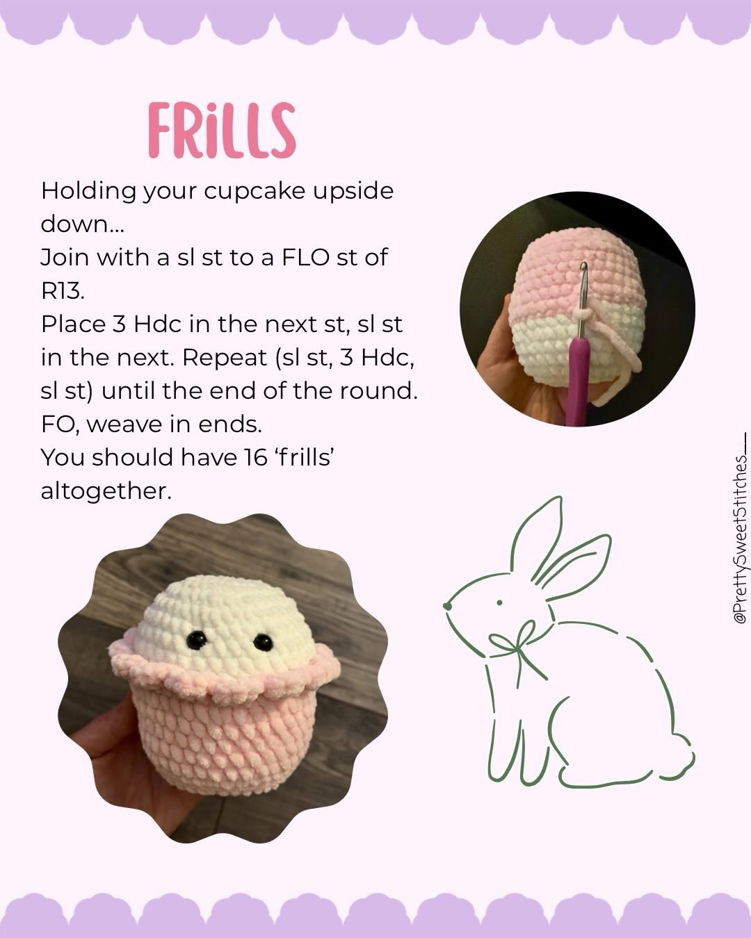 Free Crochet Pattern: Hoppy Easter Cupcake Amigurumi by PrettySweetStitches