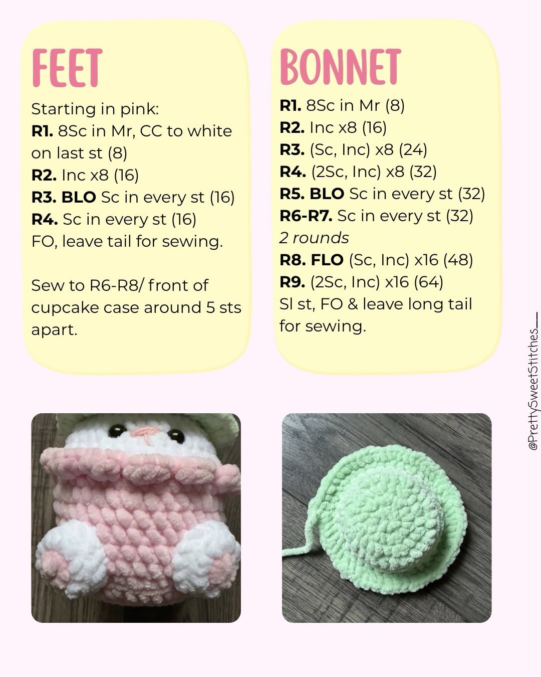 Free Crochet Pattern: Hoppy Easter Cupcake Amigurumi by PrettySweetStitches