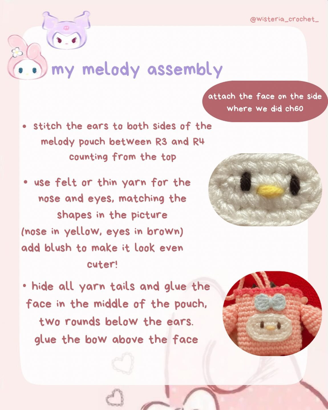 Free Crochet Pattern: Kuromi & My Melody Mini Pouches