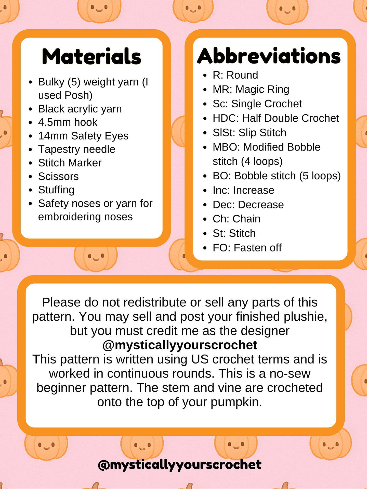 Free Crochet Pattern: Lil Pumpkin Amigurumi - Cute Orange Plushie with Green Vine and Safety Eyes