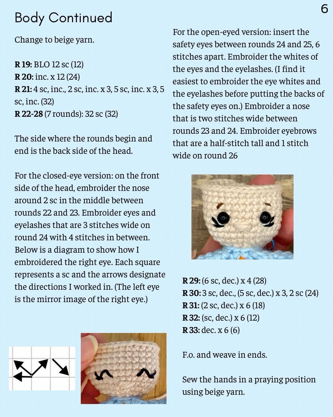 Free Crochet Pattern: Little Guardian Angel Amigurumi Doll with Brown Hair and Pink Dress