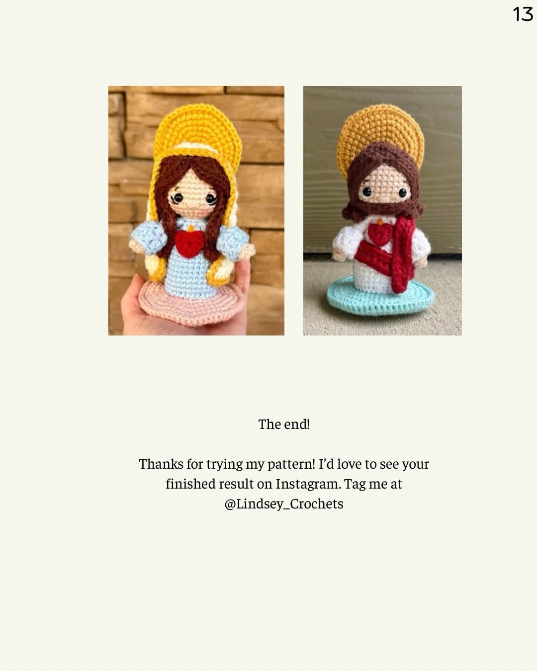 Free Crochet Pattern: Little Mary Amigurumi Doll with Immaculate Heart Symbolism