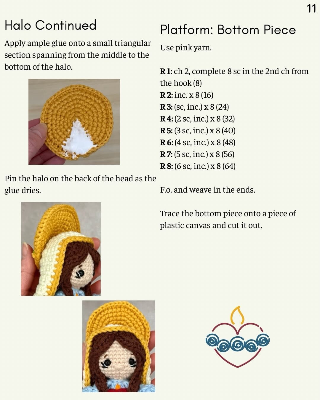 Free Crochet Pattern: Little Mary Amigurumi Doll with Immaculate Heart Symbolism