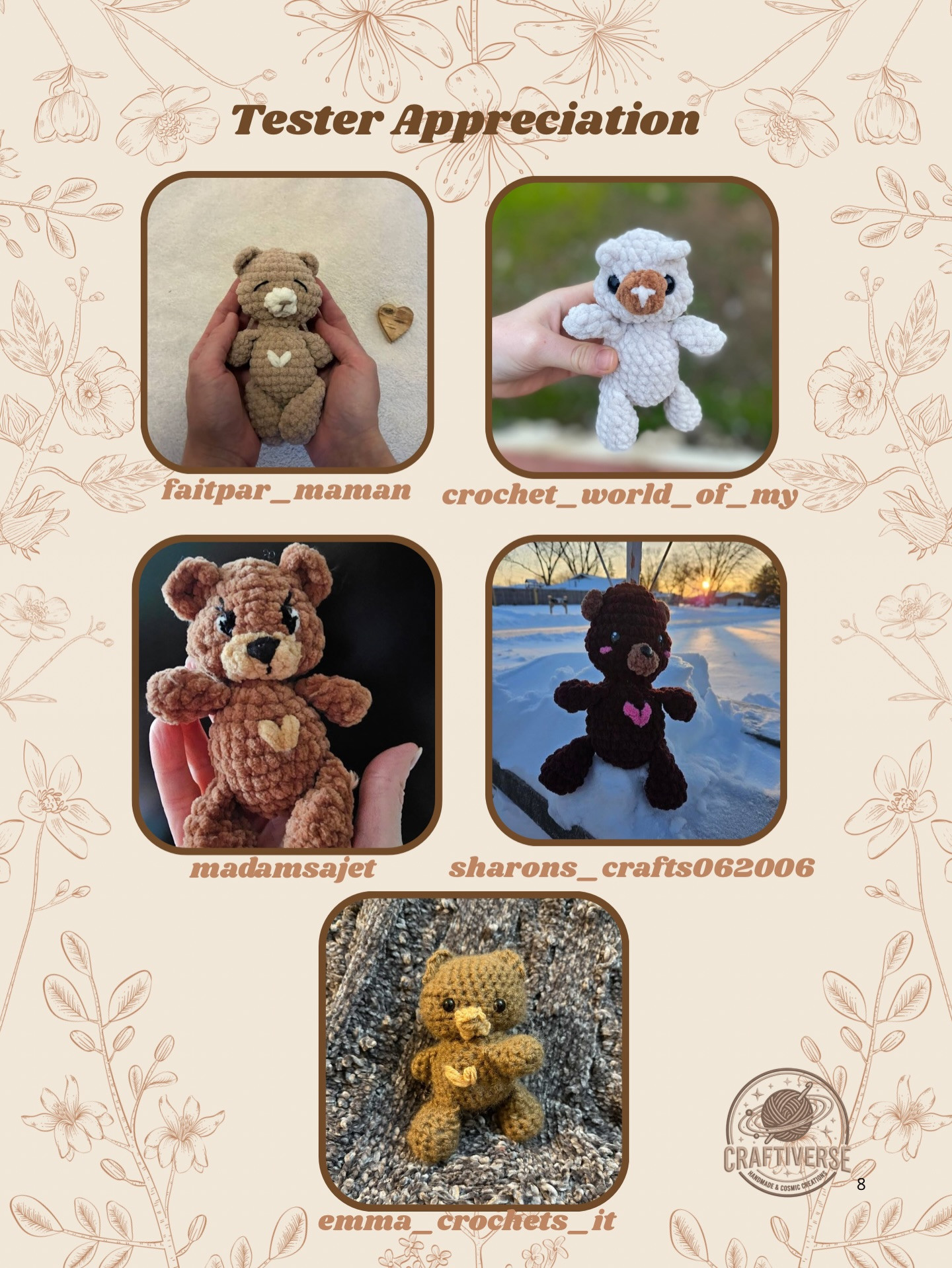 Free Crochet Pattern: Love-aim Teddy Bear with Heart Chest Detail