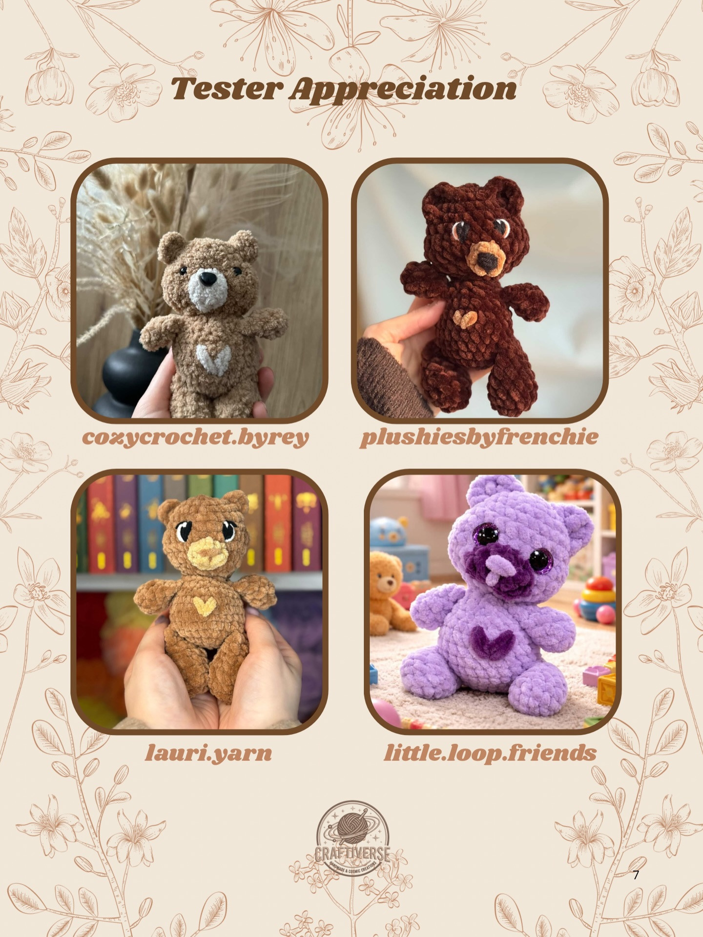 Free Crochet Pattern: Love-aim Teddy Bear with Heart Chest Detail