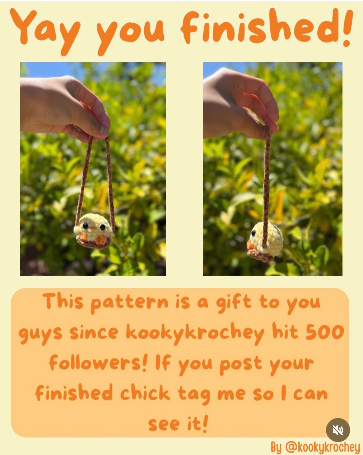 Free Crochet Pattern: Mini Chick on Swing Amigurumi