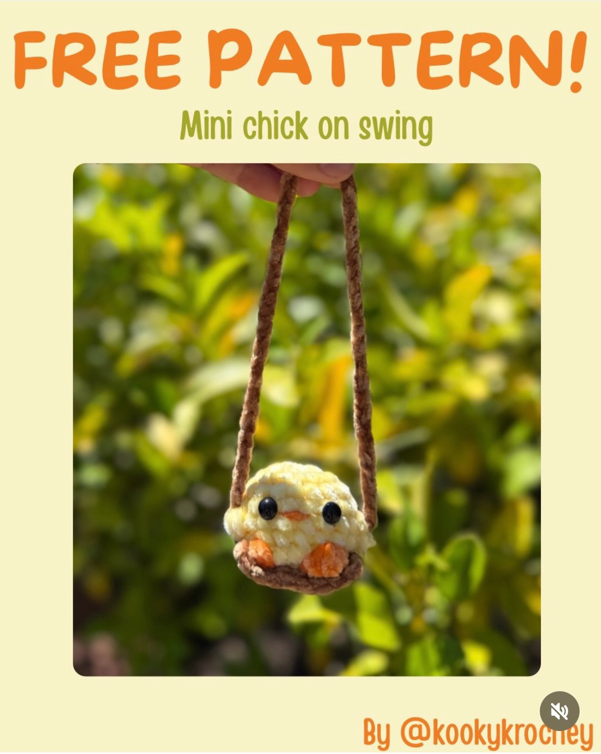 Free Crochet Pattern: Mini Chick on Swing Amigurumi