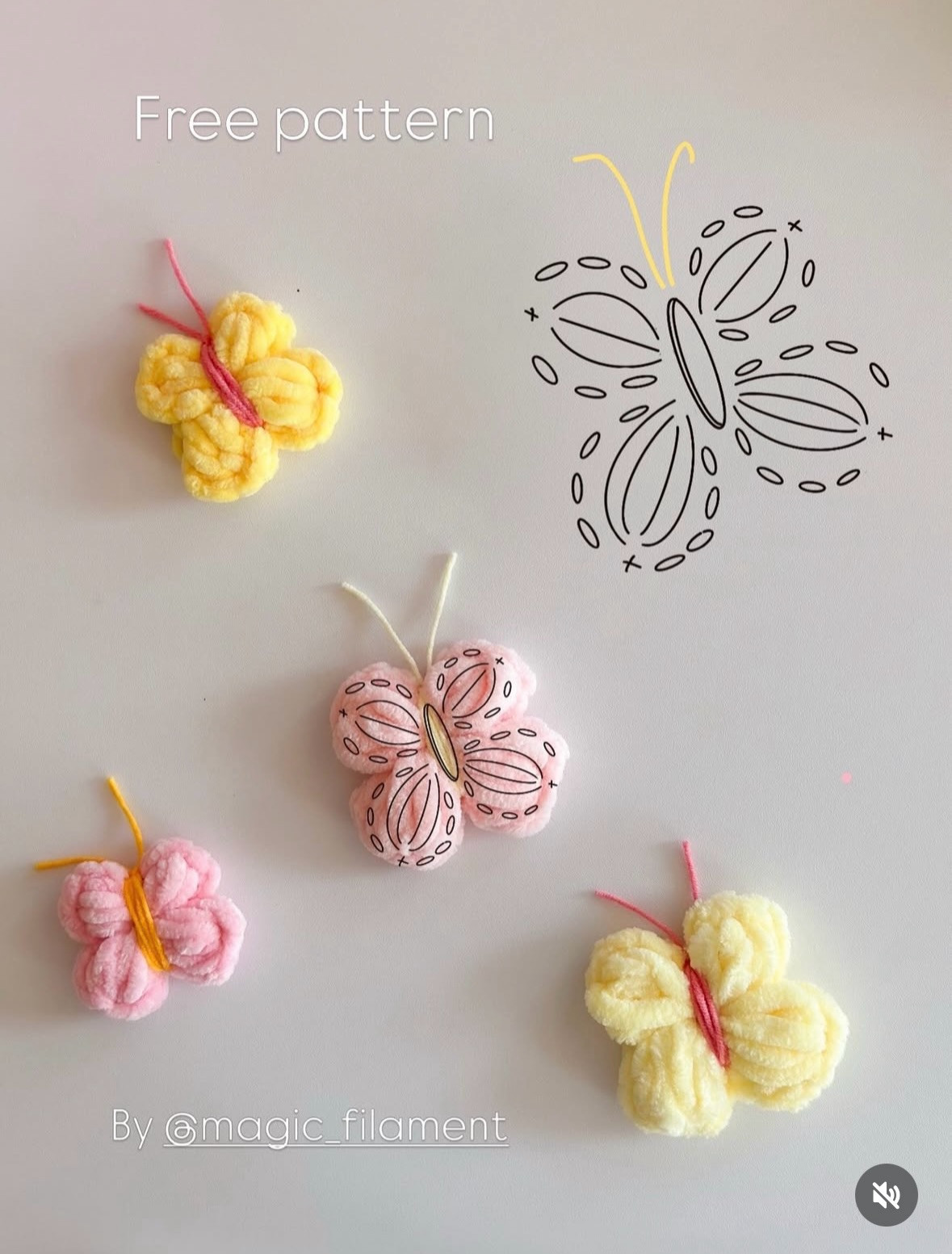 Free Crochet Pattern: Mini Gecko and Butterfly Amigurumi Tutorial with Materials List