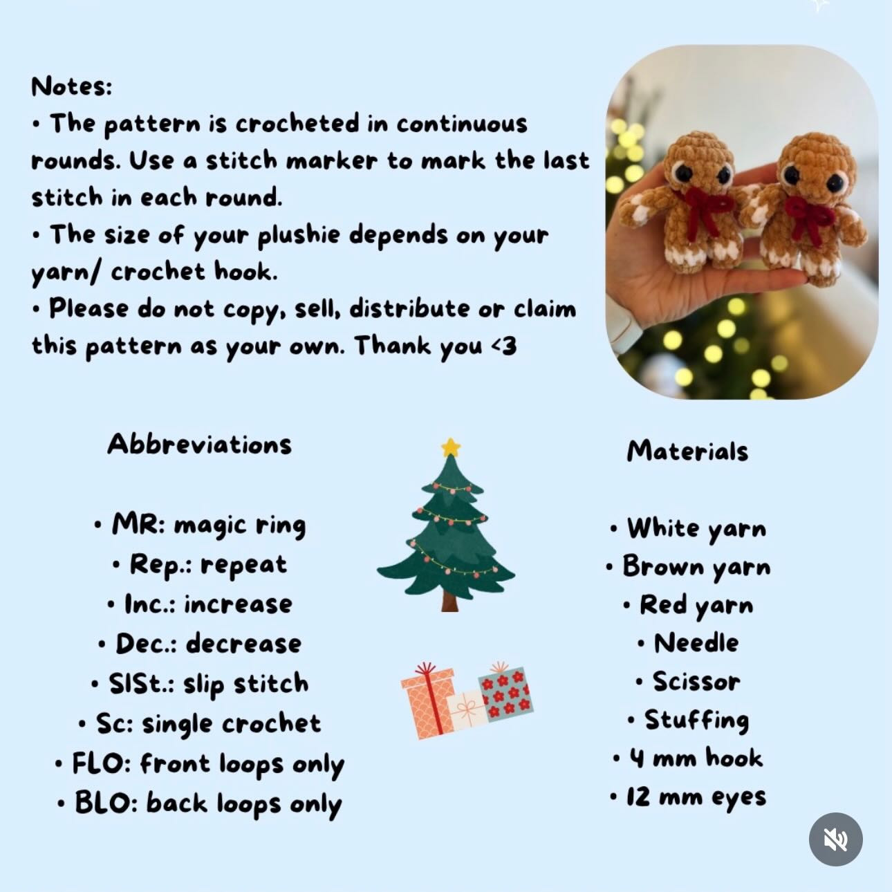 Free Crochet Pattern: Mini Gingerbread Men Amigurumi with Red Bow
