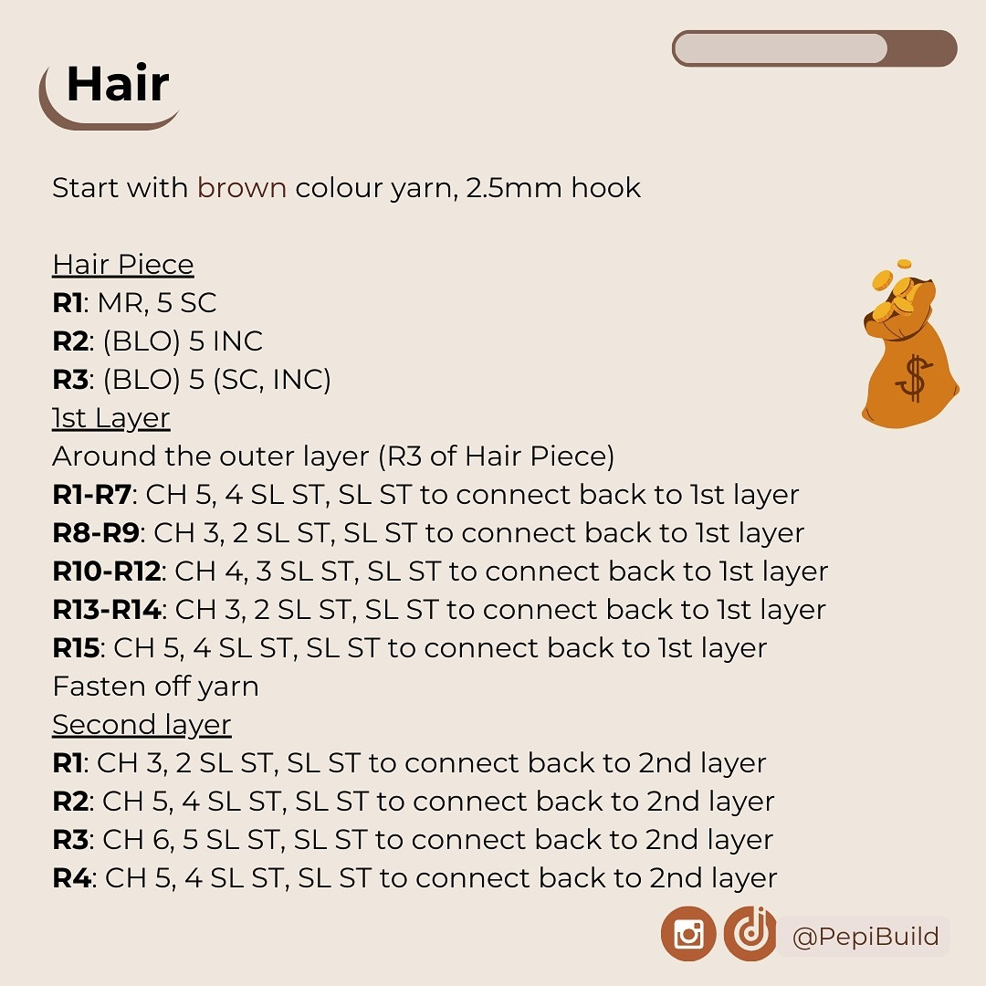 Free Crochet Pattern: Mini Hao Amigurumi Doll by PepiBuild