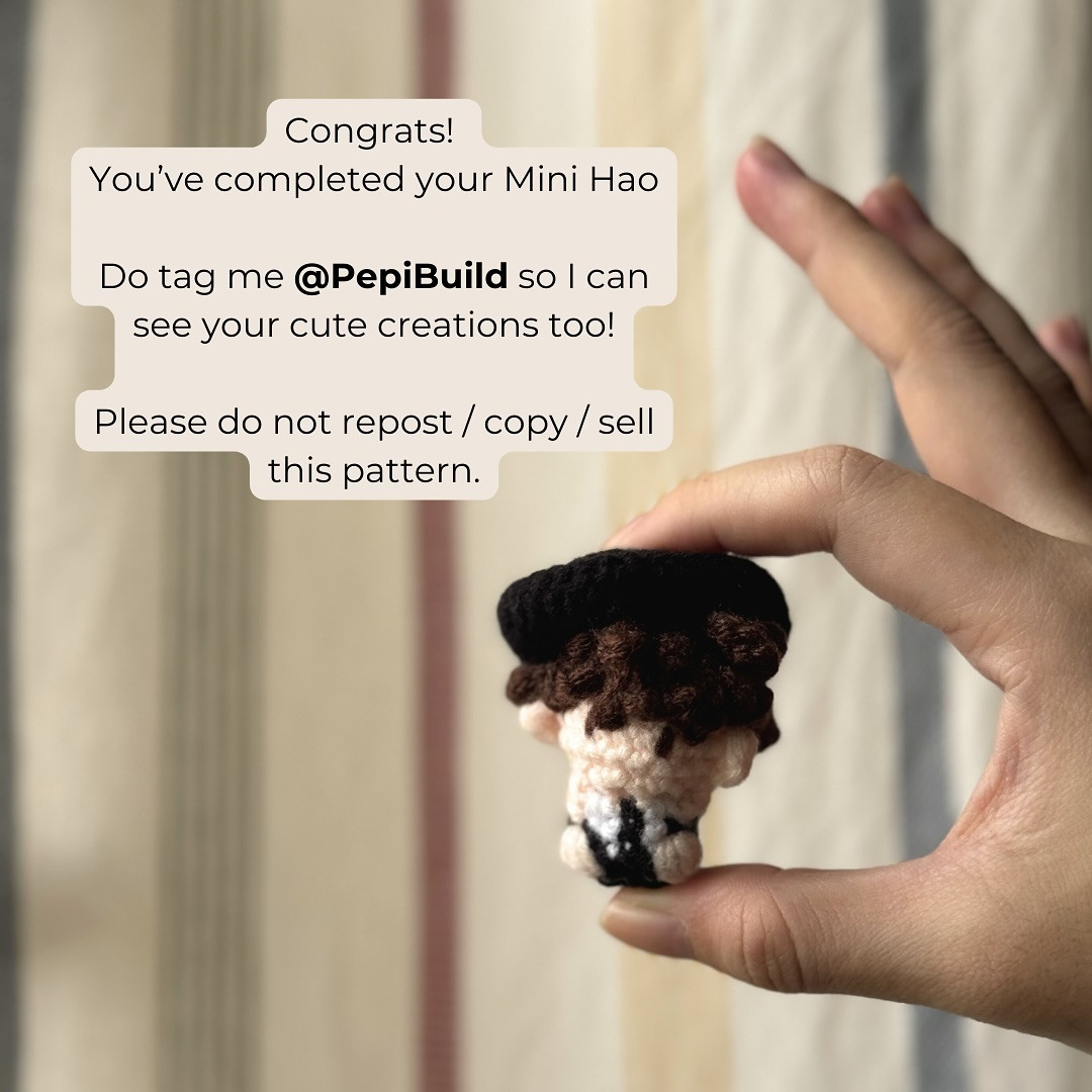 Free Crochet Pattern: Mini Hao Amigurumi Doll by PepiBuild