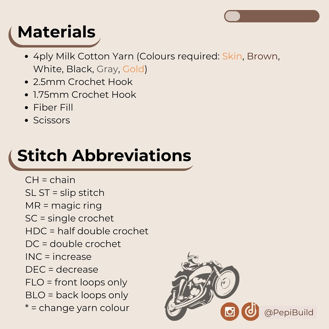 Free Crochet Pattern: Mini Hao Amigurumi Doll (Music Bank MC Rider)