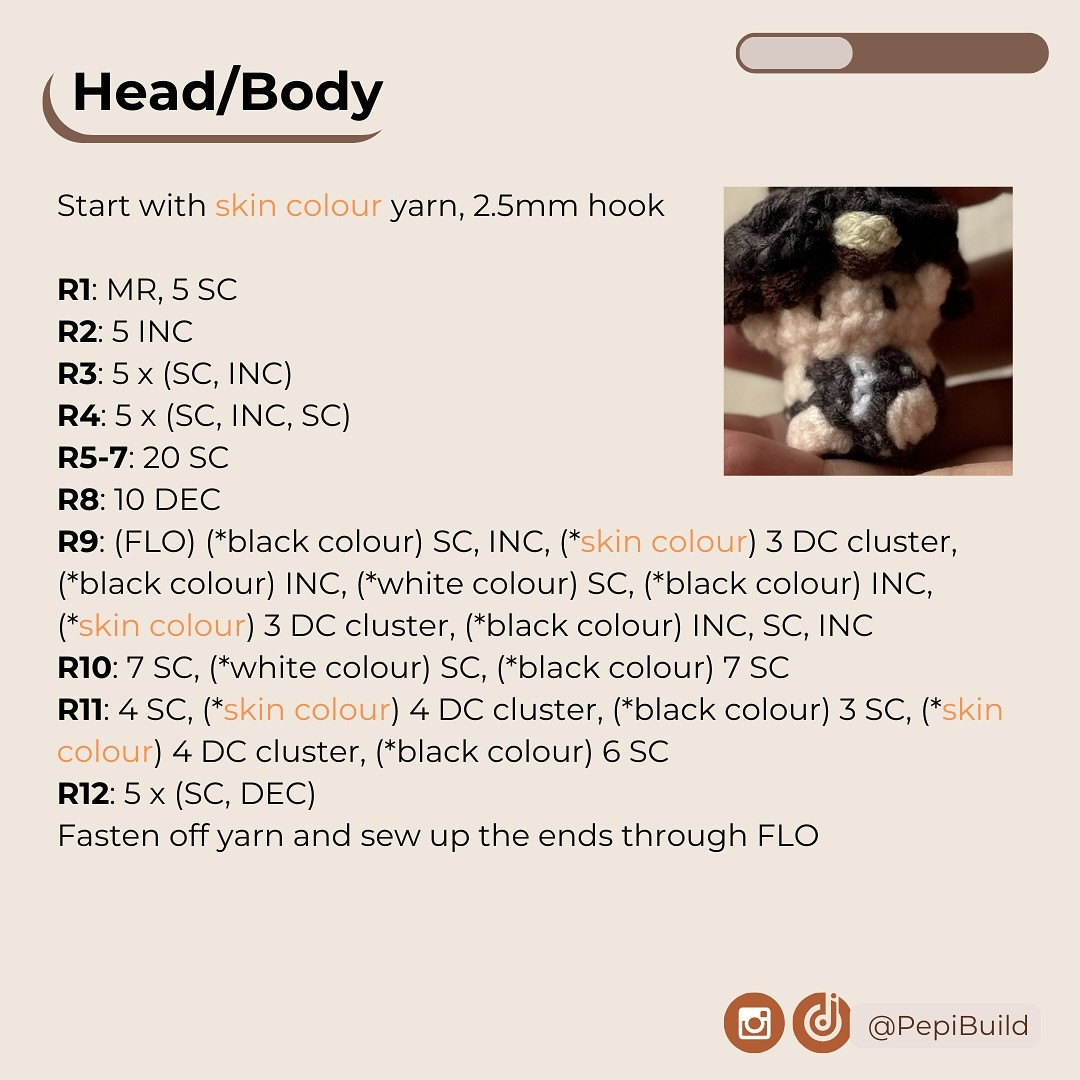 Free Crochet Pattern: Mini Hao Amigurumi Doll (Music Bank MC Rider)