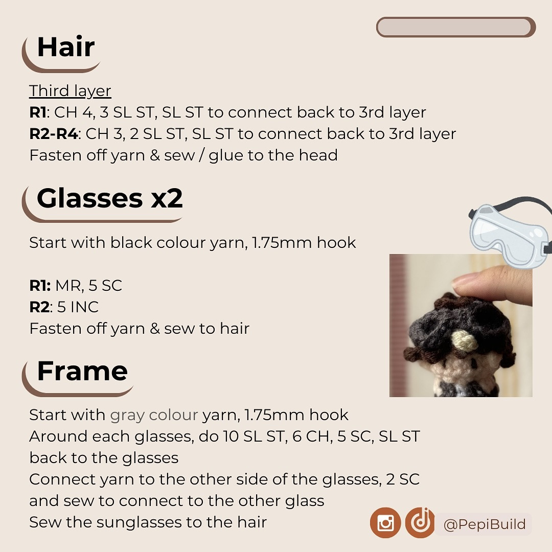 Free Crochet Pattern: Mini Hao Amigurumi Doll (Music Bank MC Rider)