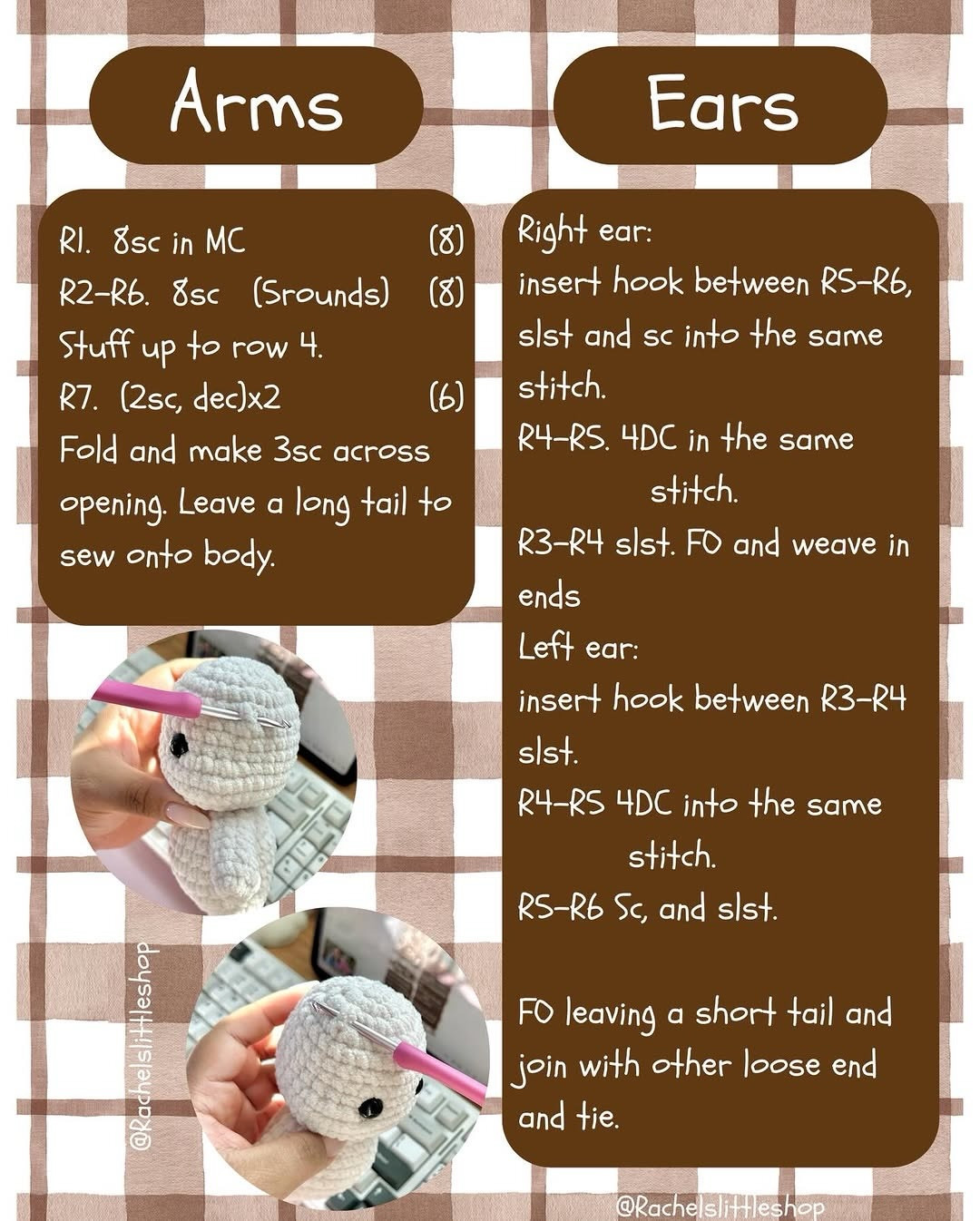 Free Crochet Pattern: Mini Teddy Bear Amigurumi with Red Bow Tie