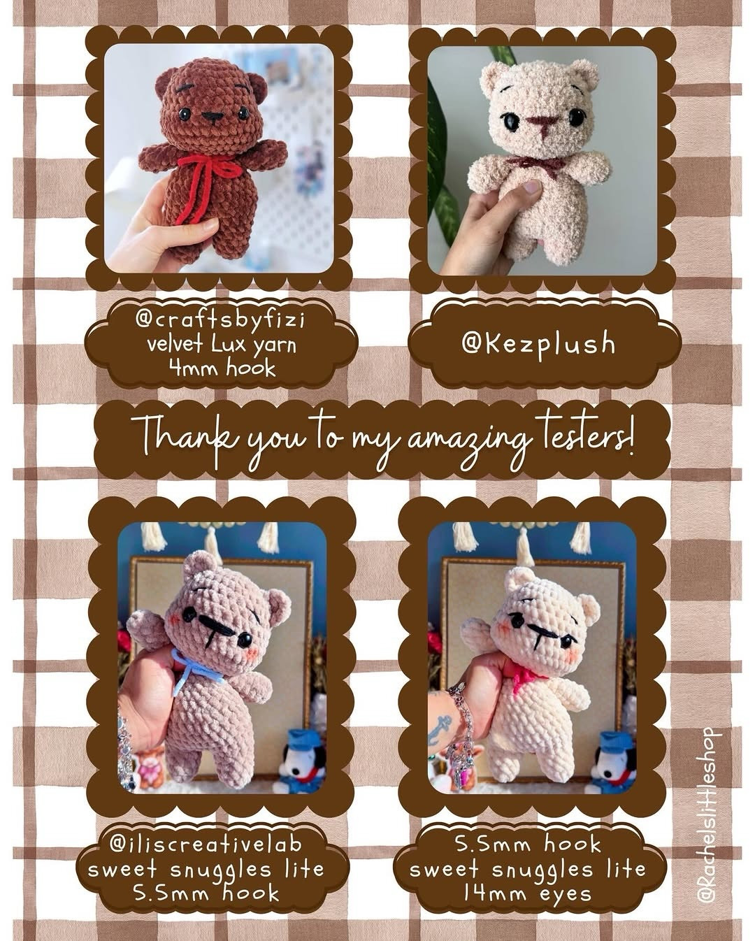 Free Crochet Pattern: Mini Teddy Bear Amigurumi with Red Bow Tie