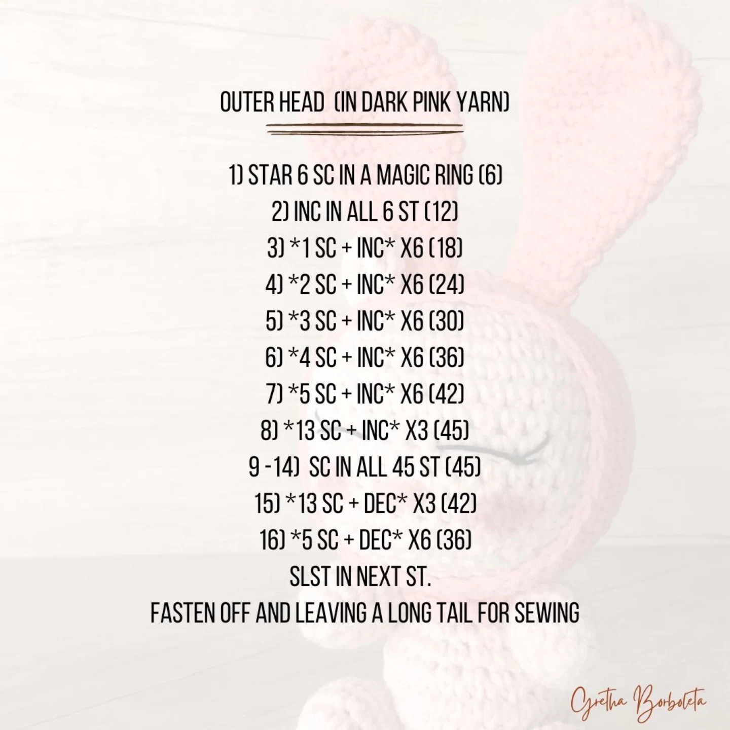 Free Crochet Pattern My Melody Amigurumi Doll with Pink Ears Hood and Cute Sleeping Face Design