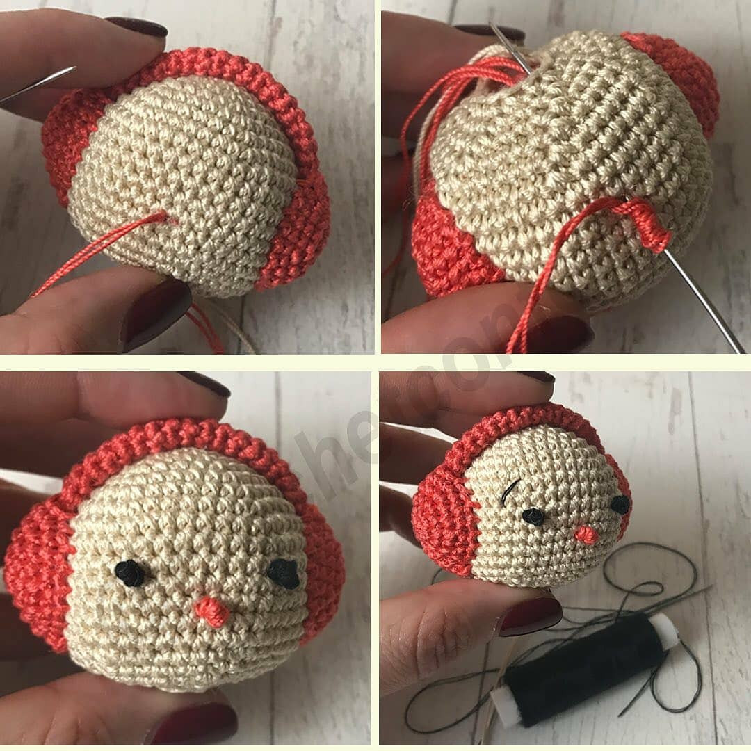 Free Crochet Pattern Part 1: Head and Ear Muffs for Little Snowman Amigurumi