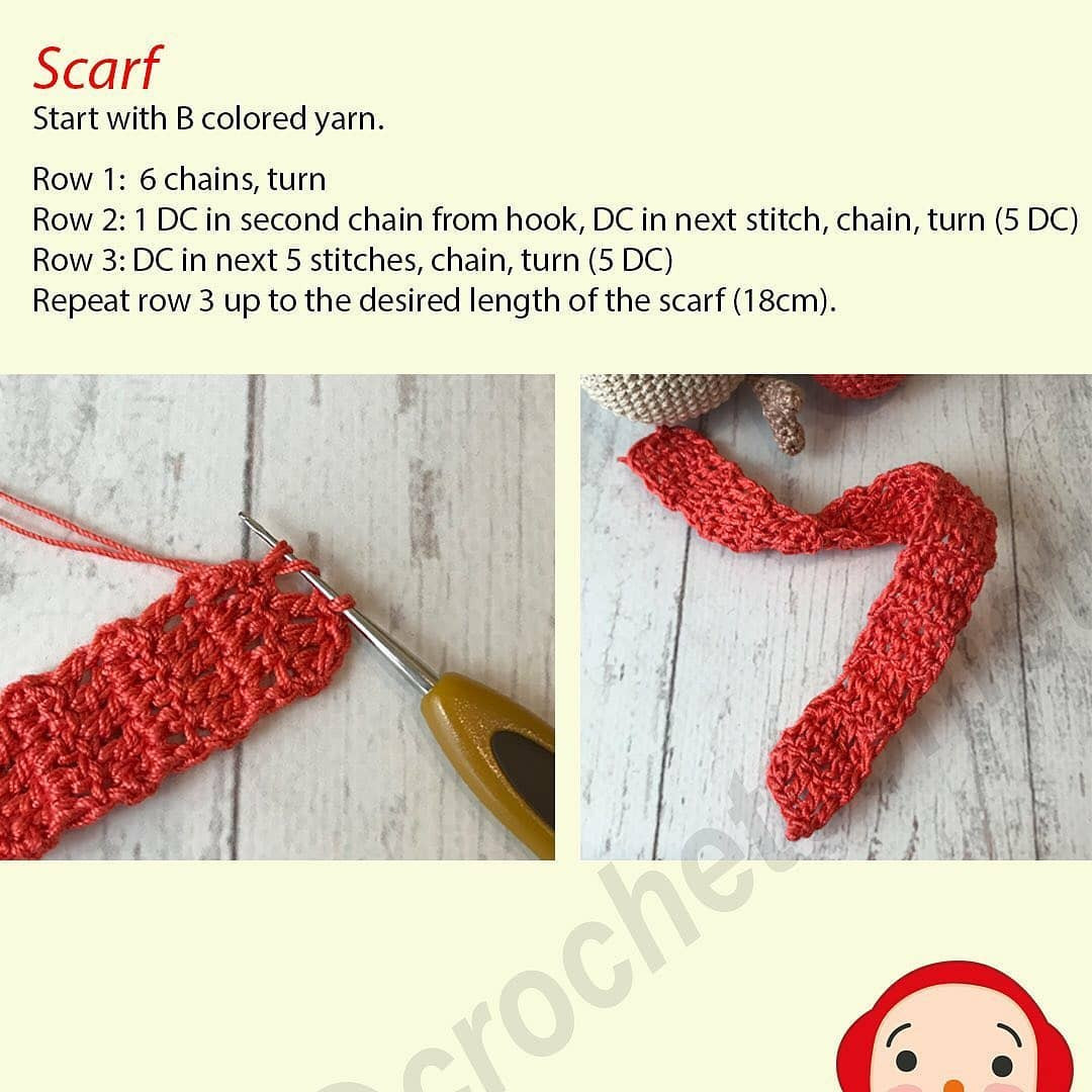 Free Crochet Pattern Part 1: Head and Ear Muffs for Little Snowman Amigurumi
