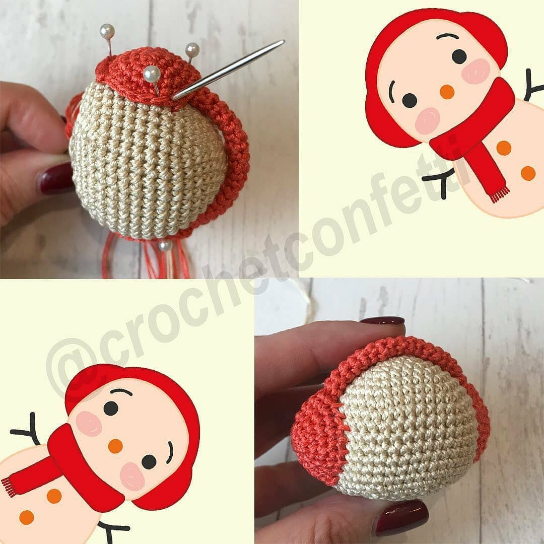 Free Crochet Pattern Part 1: Head and Ear Muffs for Little Snowman Amigurumi
