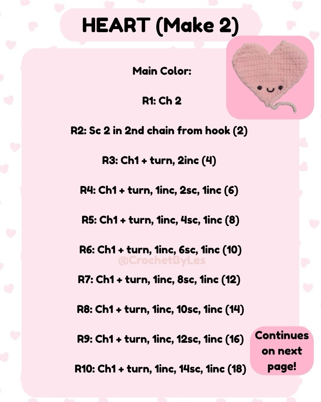 Free Crochet Pattern: Pink Candy Heart Jellycat Amigurumi with XOXO Design